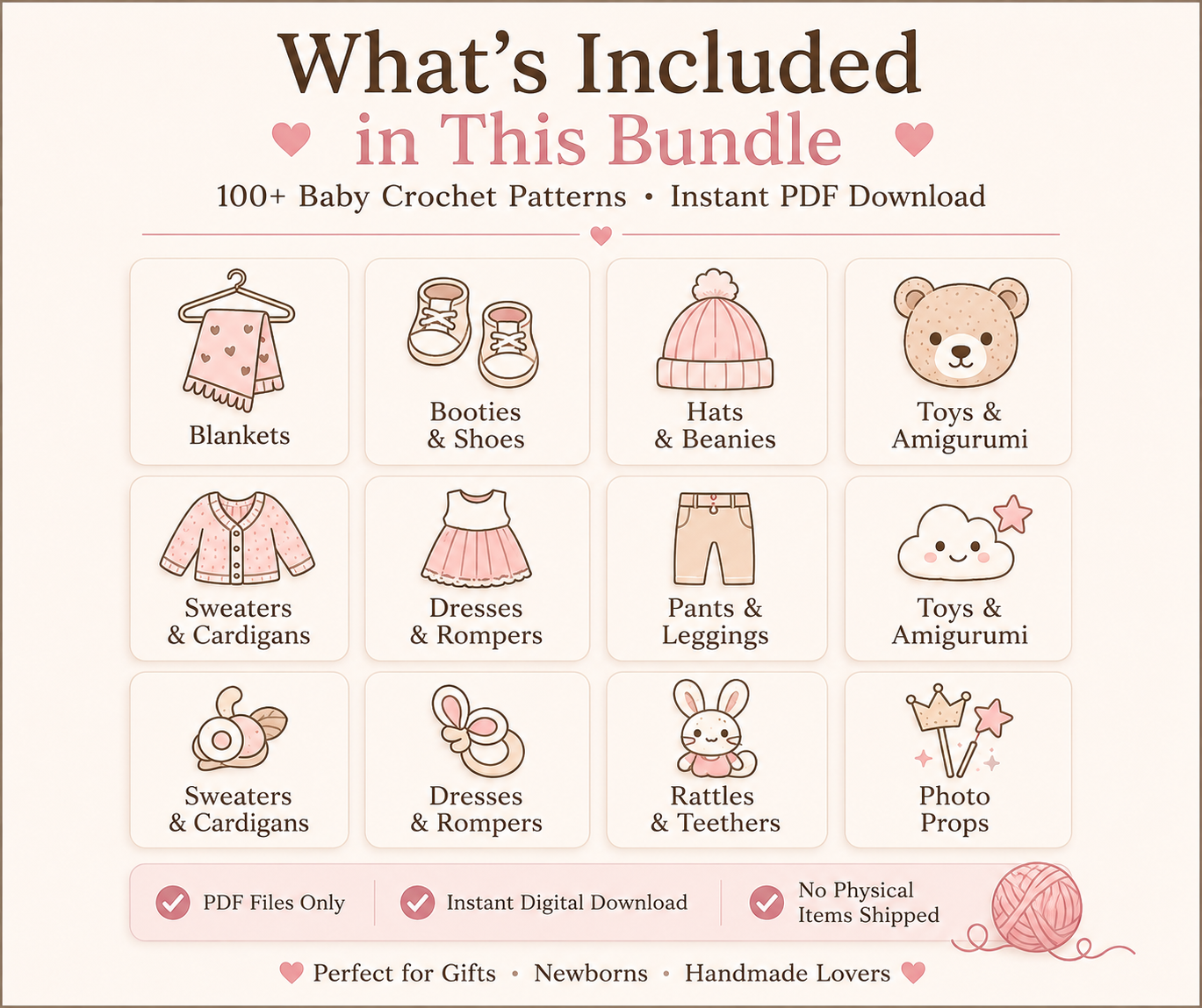 100+ Crochet Baby Patterns Bundle