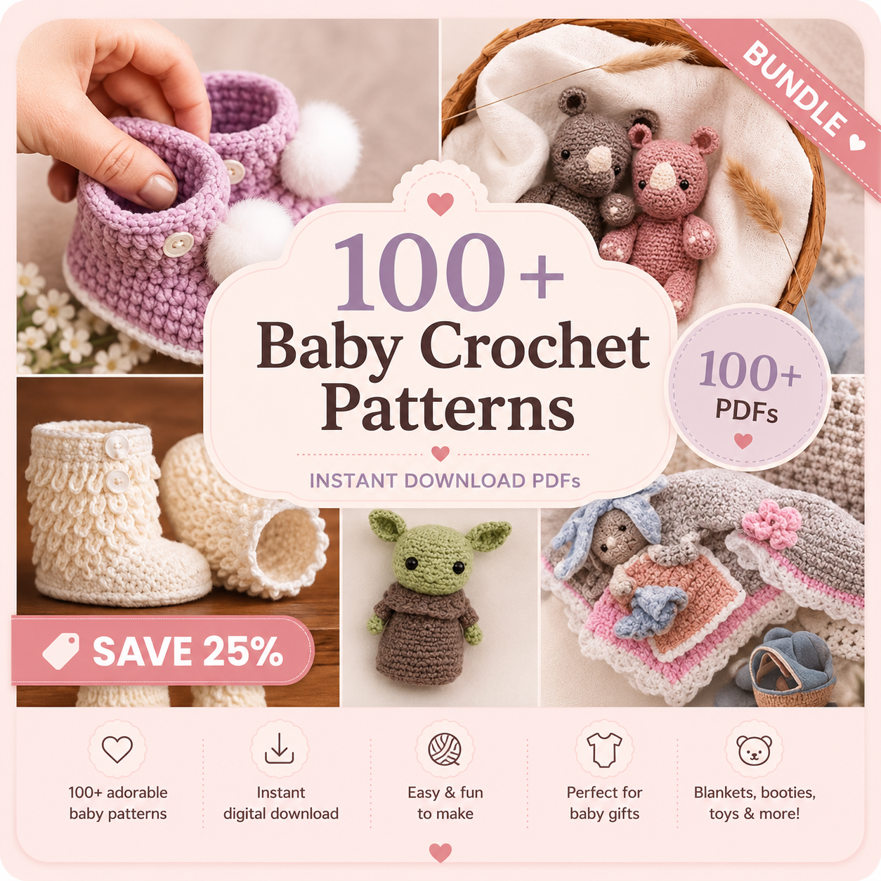 100+ Crochet Baby Patterns Bundle